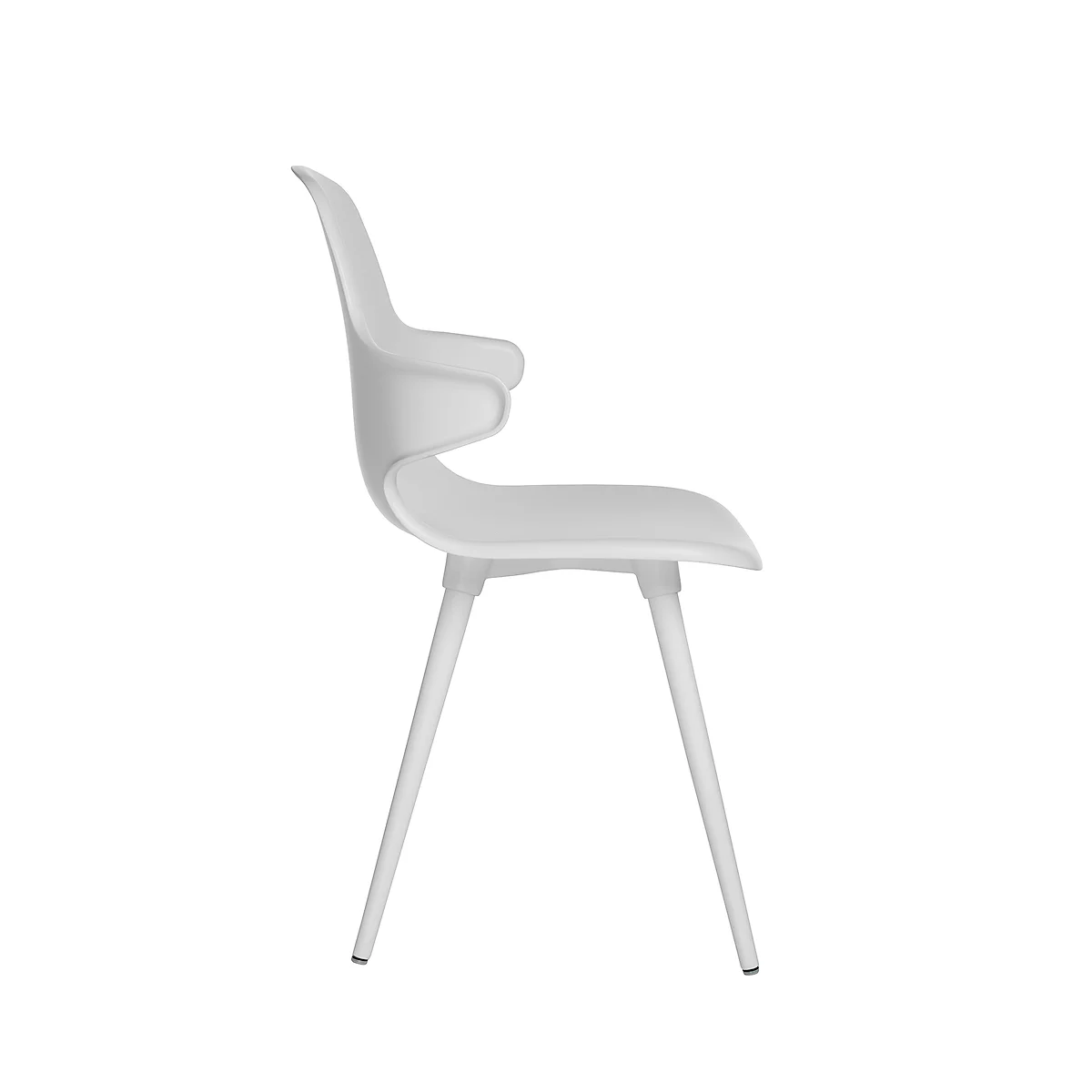 Silla de carcasa Topstar® T 2020, de 4 patas, resistente a la desinfección, con reposabrazos, blanco/blanco