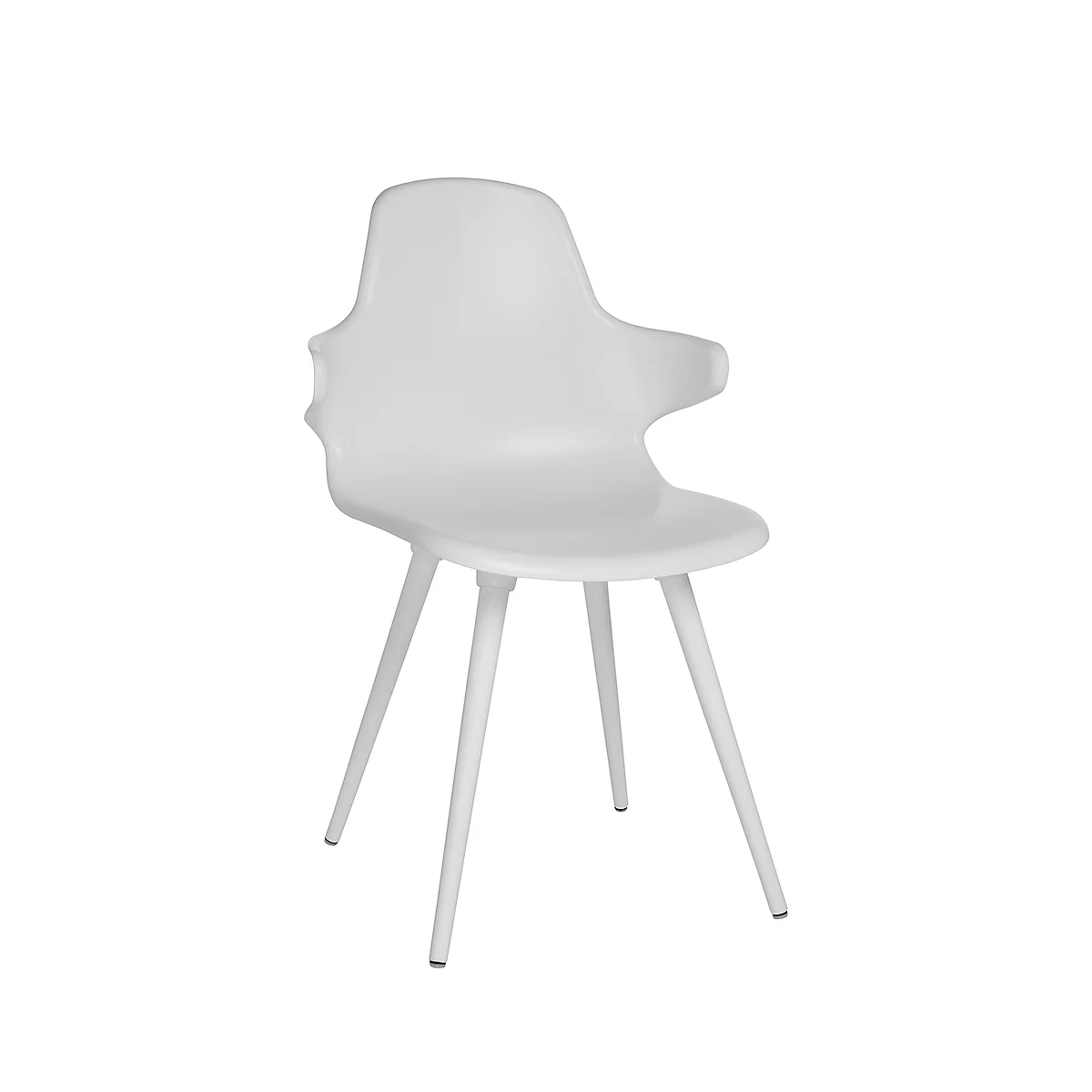 Silla de carcasa Topstar® T 2020, de 4 patas, resistente a la desinfección, con reposabrazos, blanco/blanco