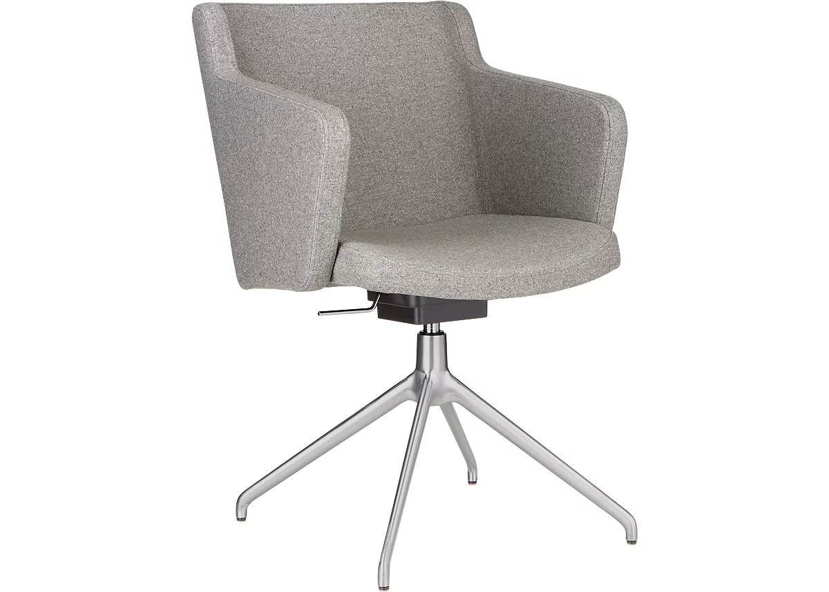 Silla de conferencia Sitness 1.0, asiento tridimensional, ajustable en altura, giratorio, gris claro