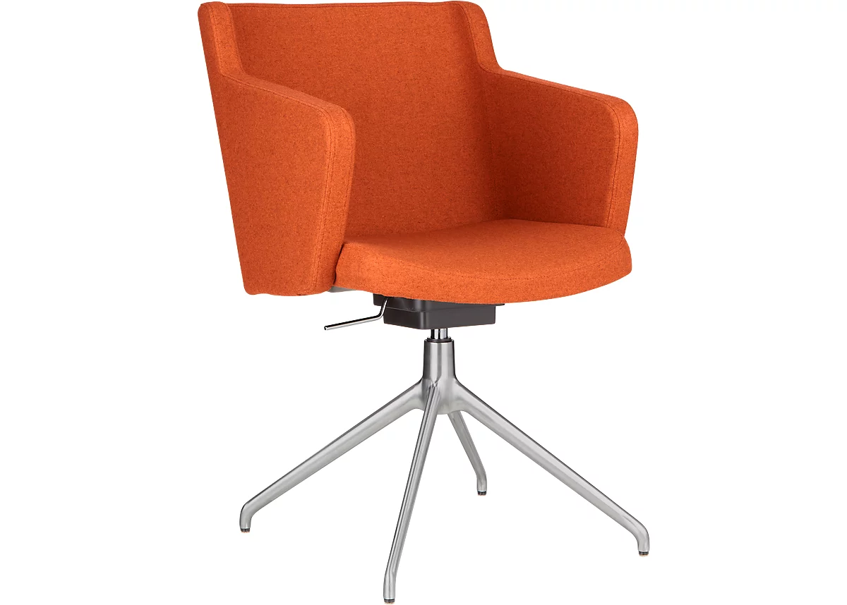 Silla de conferencia Sitness 1.0, asiento tridimensional, ajustable en altura, giratorio, naranja