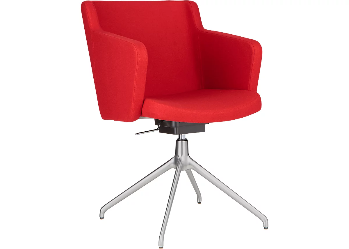 Silla de conferencia Sitness 1.0, asiento tridimensional, ajustable en altura, giratorio, rojo