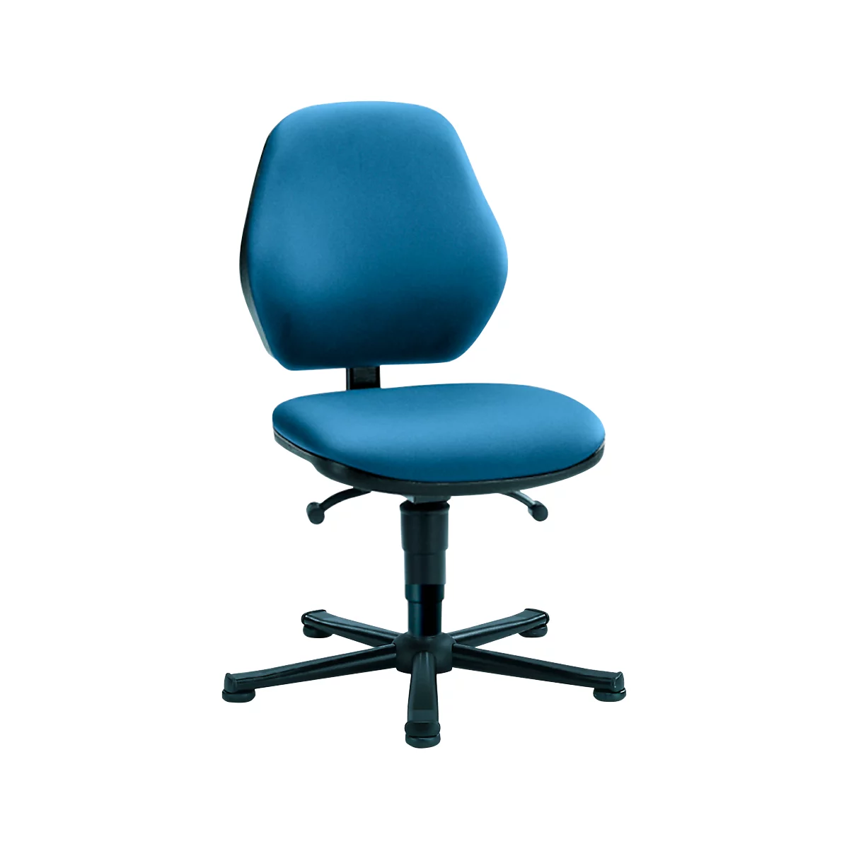 Silla de laboratorio Basic, cuero sintético, Stamskin Top azul