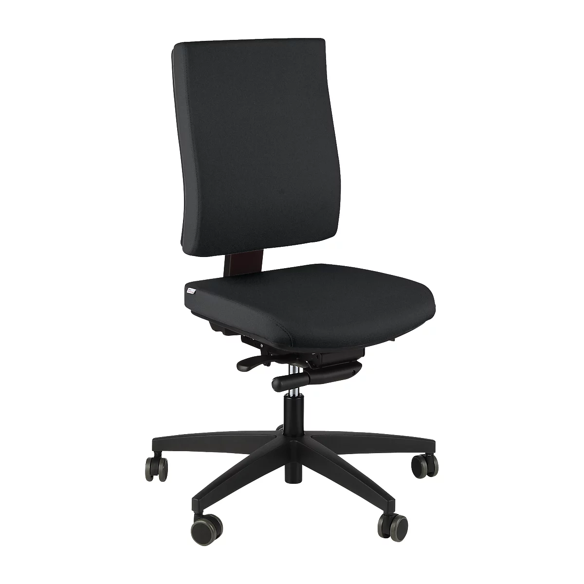 Silla de oficina original Steifensand CETO CT1310, mecanismo sincronizado, sin reposabrazos, soporte lumbar, negro