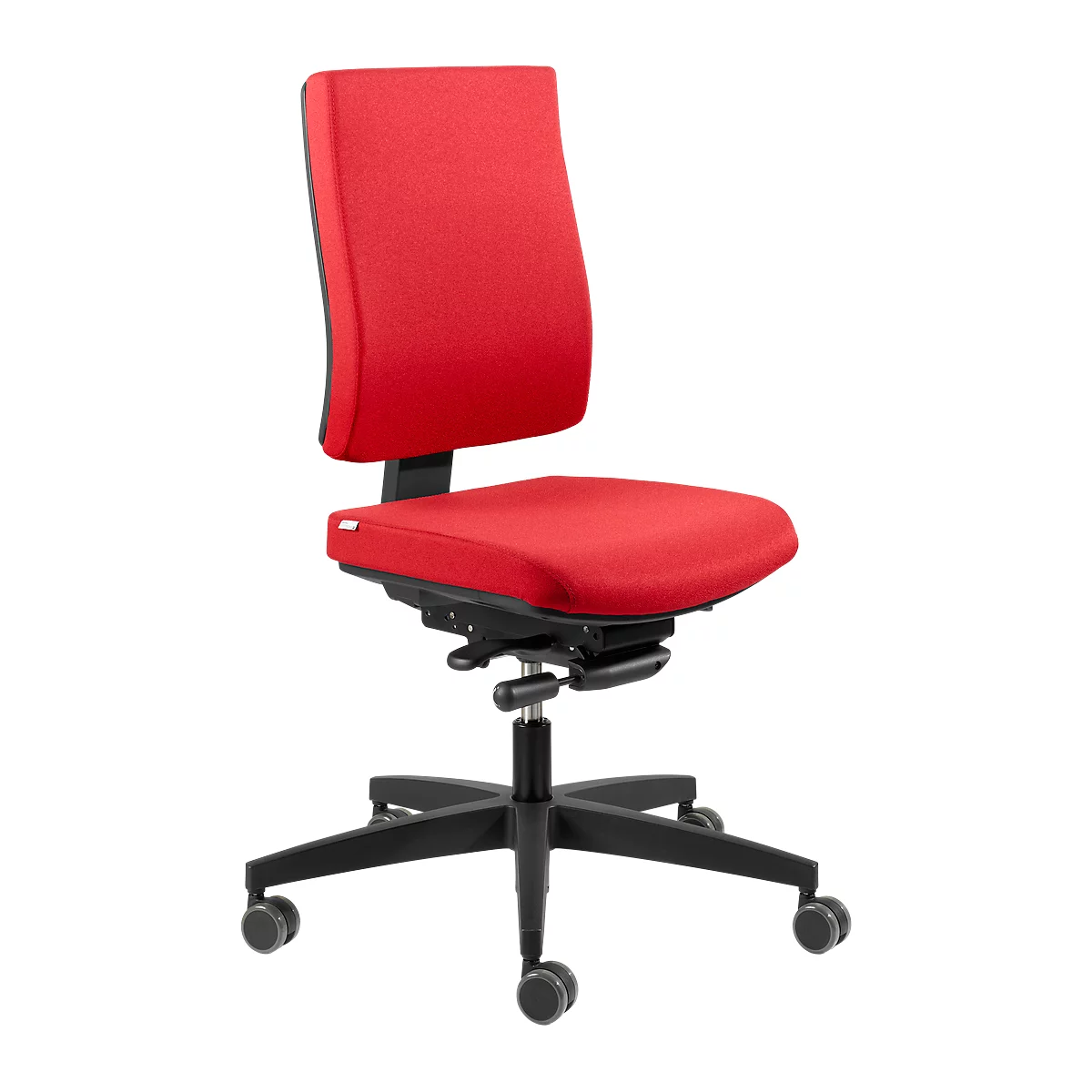 Silla de oficina original Steifensand CETO CT1310, mecanismo sincronizado, sin reposabrazos, soporte lumbar, rojo