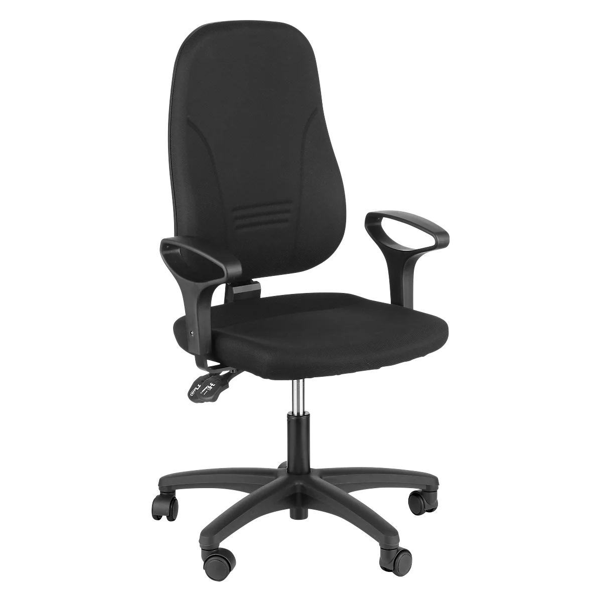 Silla de oficina Prosedia YOUNICO plus 3, contacto permanente, sin apoyabrazos, respaldo 3D, negro