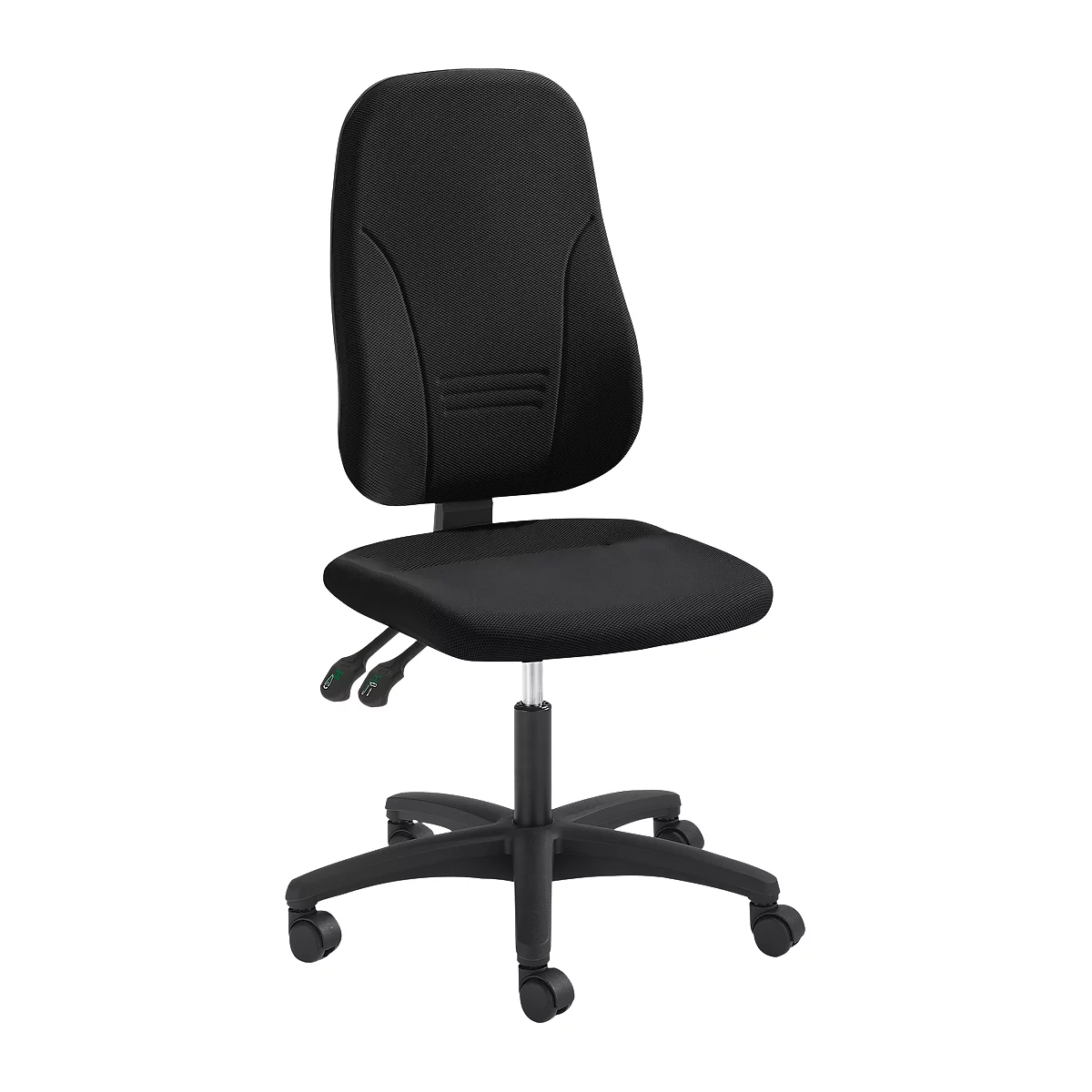 Silla de oficina Prosedia YOUNICO plus 3, contacto permanente, sin apoyabrazos, respaldo 3D, negro