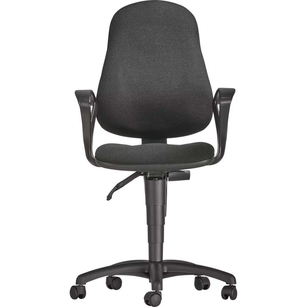 Silla de oficina Punkt Ergo, contacto permanente, con reposabrazos, respaldo ergonómico, asiento ancho, negro 