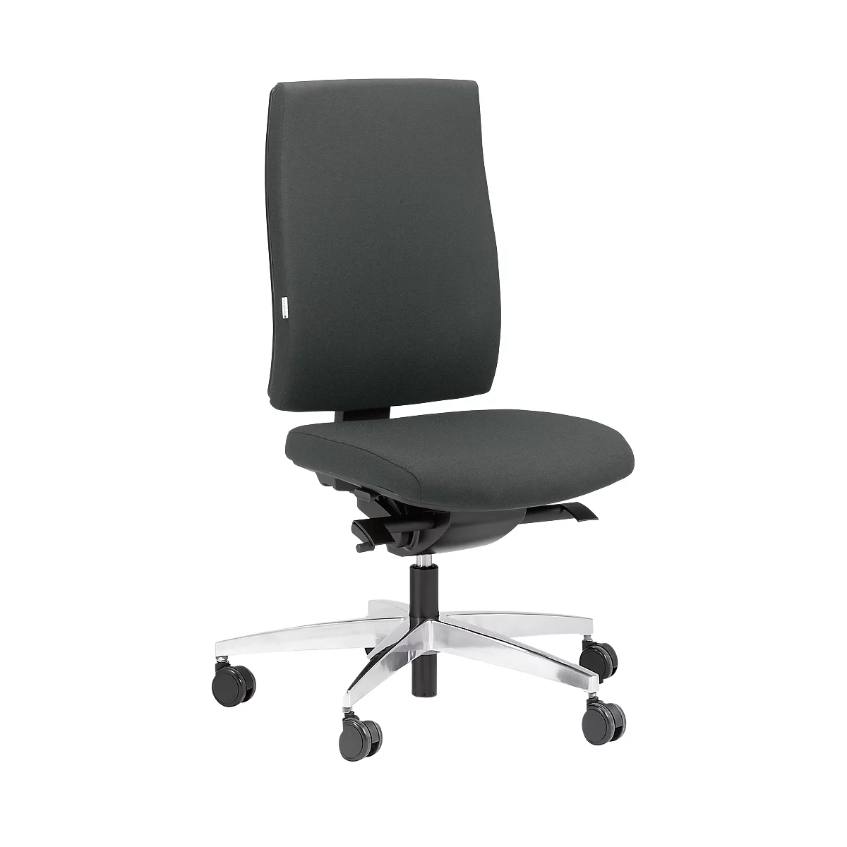 Silla de oficina Steifensand Ceto CT2450, mecanismo sincronizado, sin reposabrazos, asiento de membrana, sin reposacabezas, gris