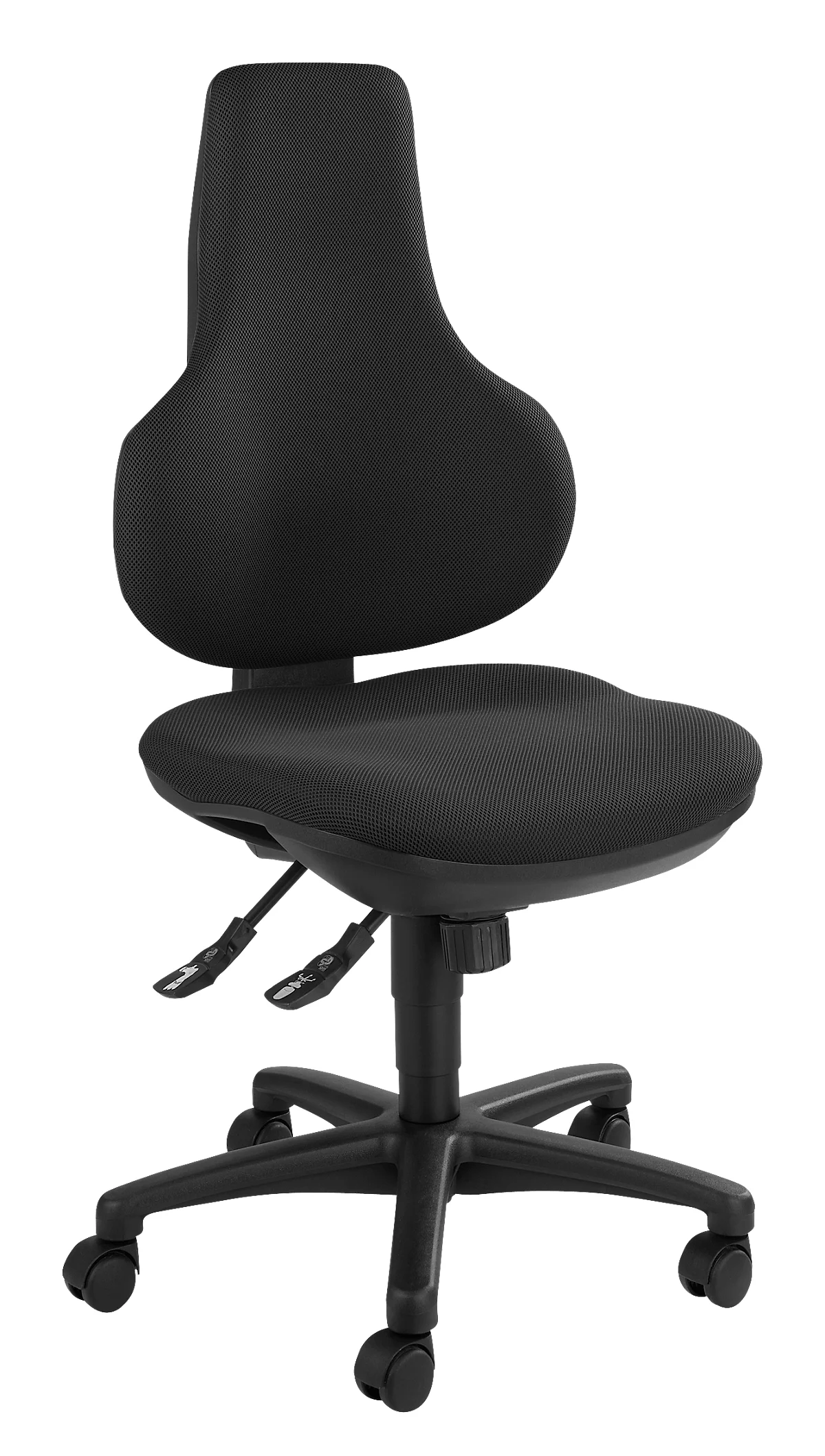 Silla de oficina Topstar ERGO POINT, mecanismo sincronizado, sin reposabrazos, asiento ergonómico especial, negro