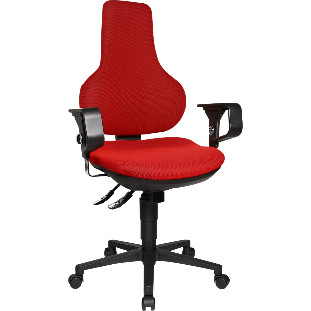 Silla de oficina Topstar ERGO POINT, mecanismo sincronizado, sin reposabrazos, asiento ergonómico especial, rojo