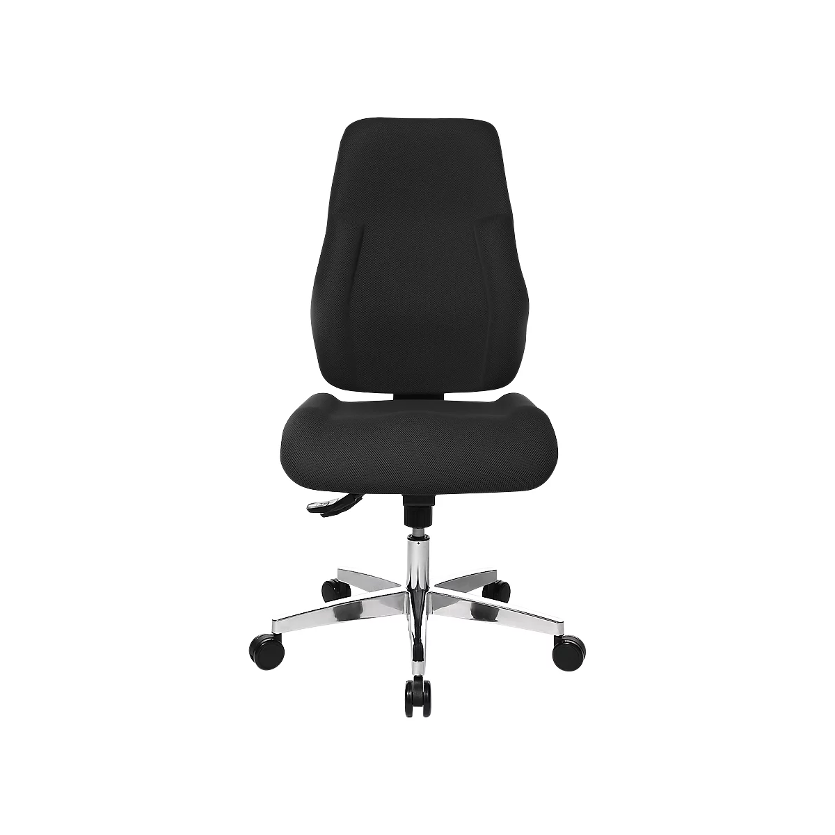 Silla de oficina Topstar FEEL GOOD, mecanismo sincronizado, sin reposabrazos, respaldo alto, asiento grande y contorneado, negro