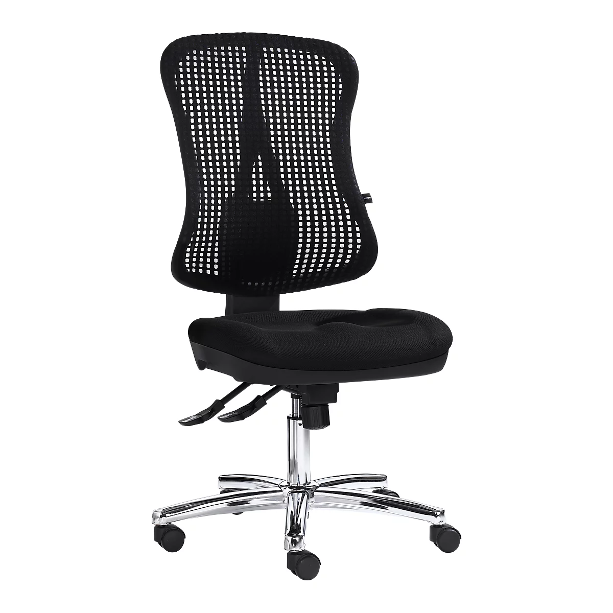 Silla de oficina Topstar HEAD POINT, mecanismo sincronizado, sin reposabrazos, respaldo alto de malla 3D, asiento contorneado,