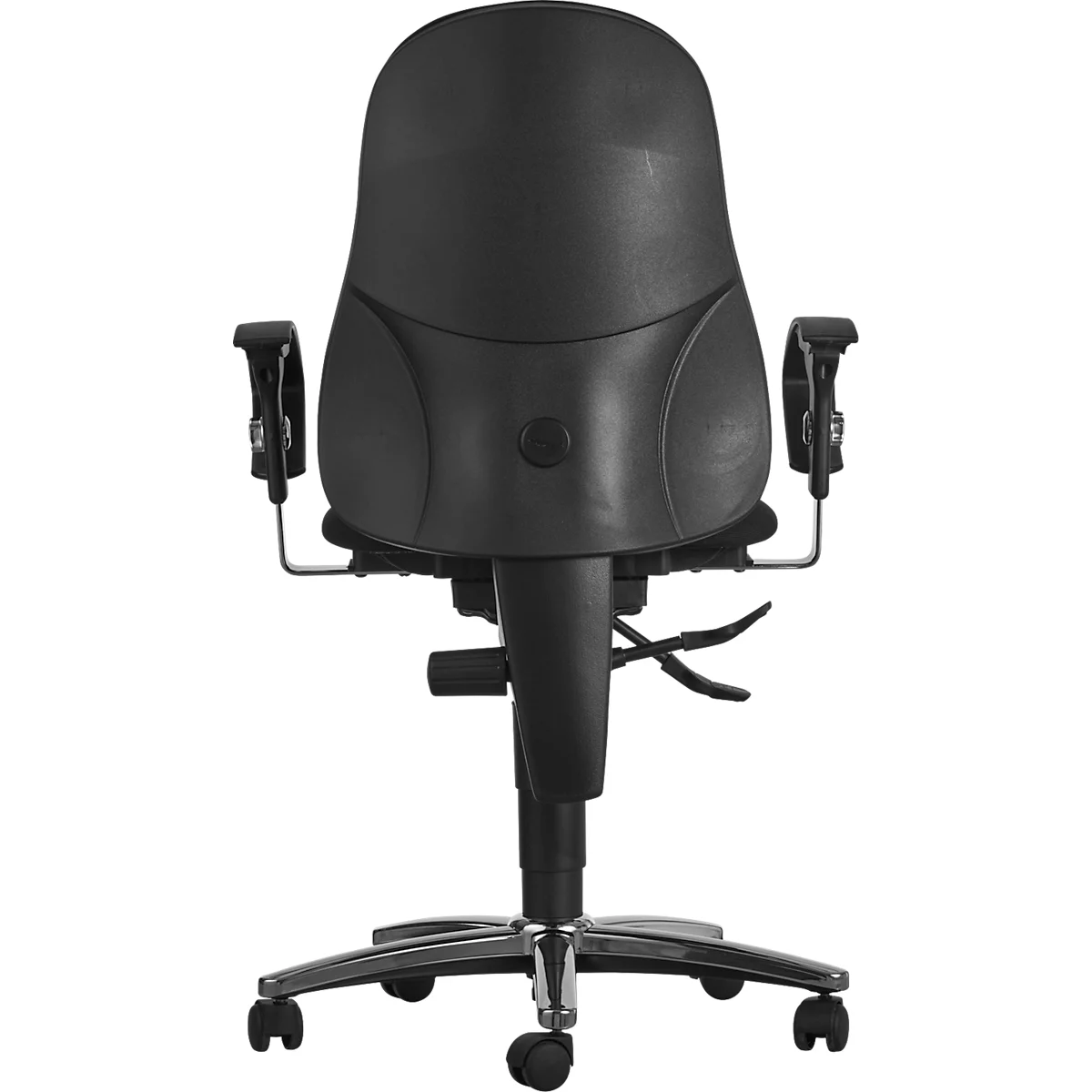 Silla de oficina Topstar SENSUM, contacto permanente, con reposabrazos, apoyo lumbar, asiento ortopédico 3D, negra