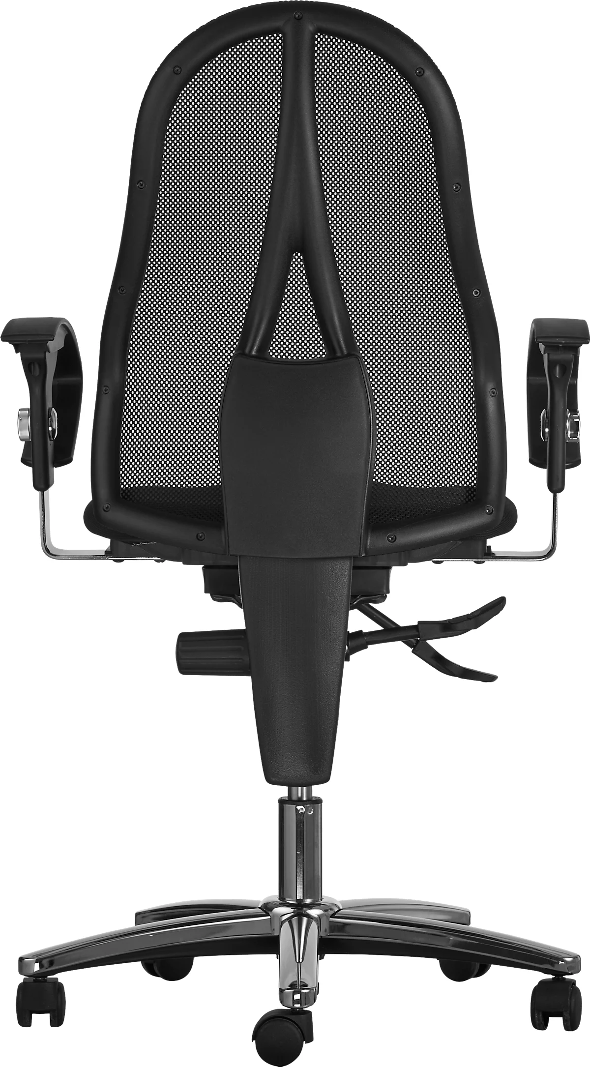 Silla de oficina Topstar SITNESS 15, contacto permanente, con apoyabrazos, respaldo de malla, asiento ortopédico Fitness negro