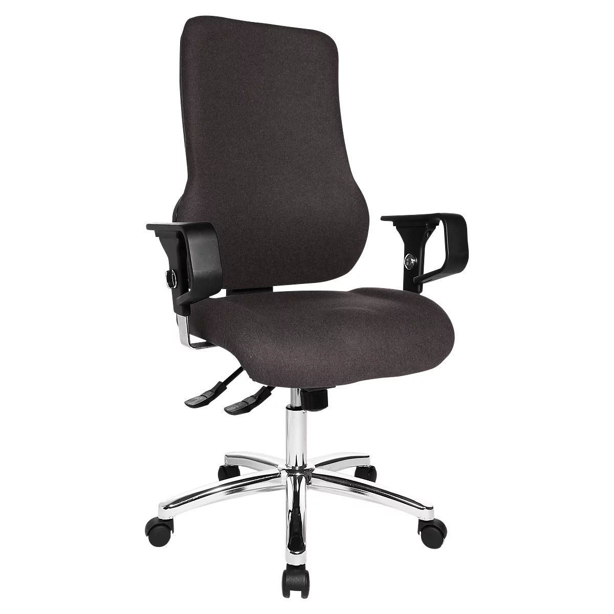 Silla de oficina Topstar SITNESS 55, mecanismo sincronizado, con reposabrazos, zona lumbar transpirable, antracita