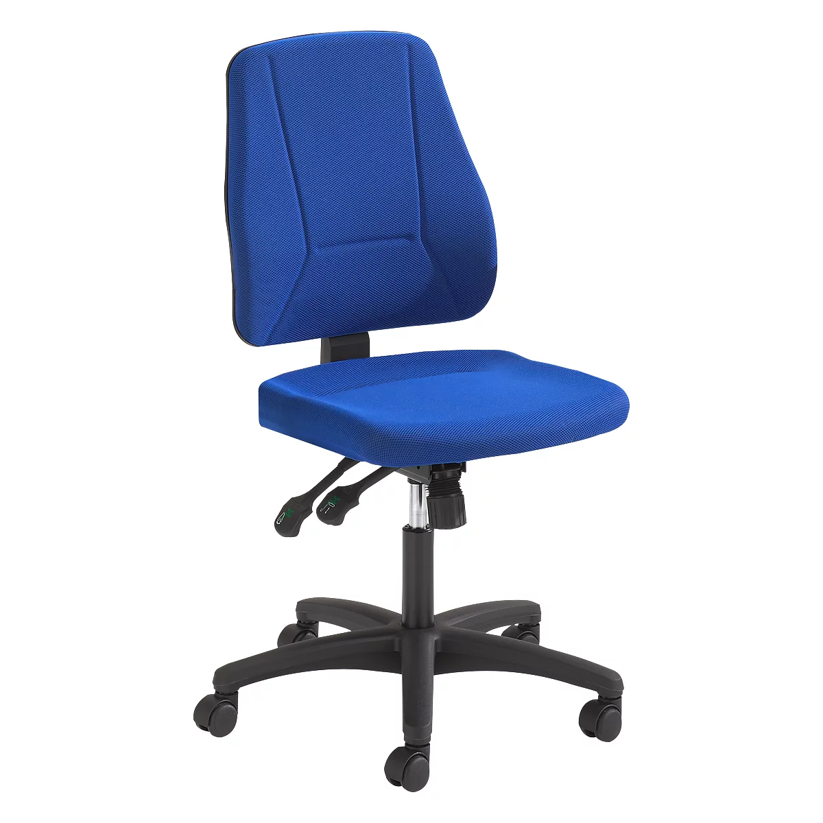 Silla de oficina YOUNICO PLUS 8 de Prosedia, mecanismo sincronizado, sin reposabrazos, respaldo medio alto, azul