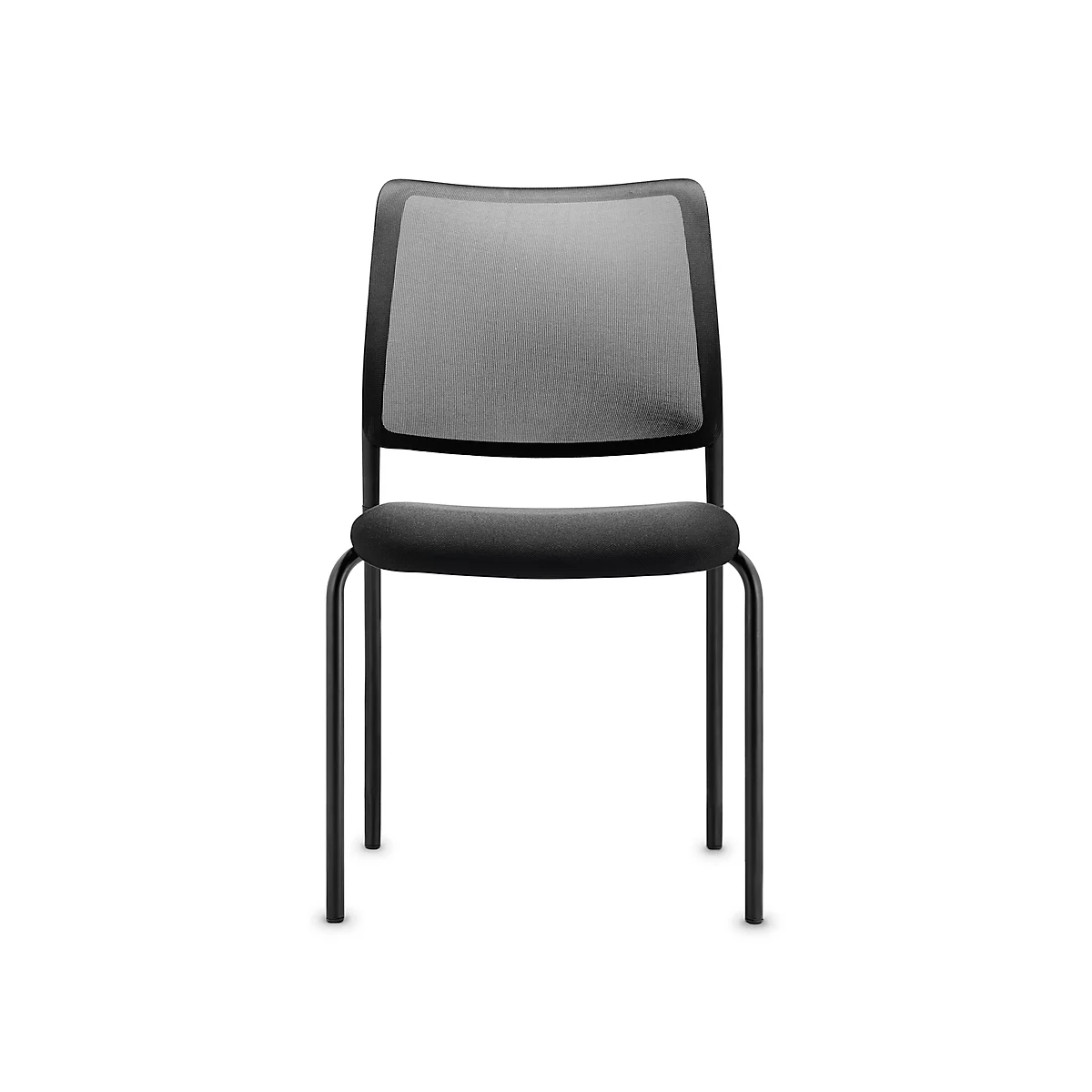 Silla de reuniones to-sync meet mesh, sin reposabrazos, respaldo de malla, asiento tapizado, apilable, negro