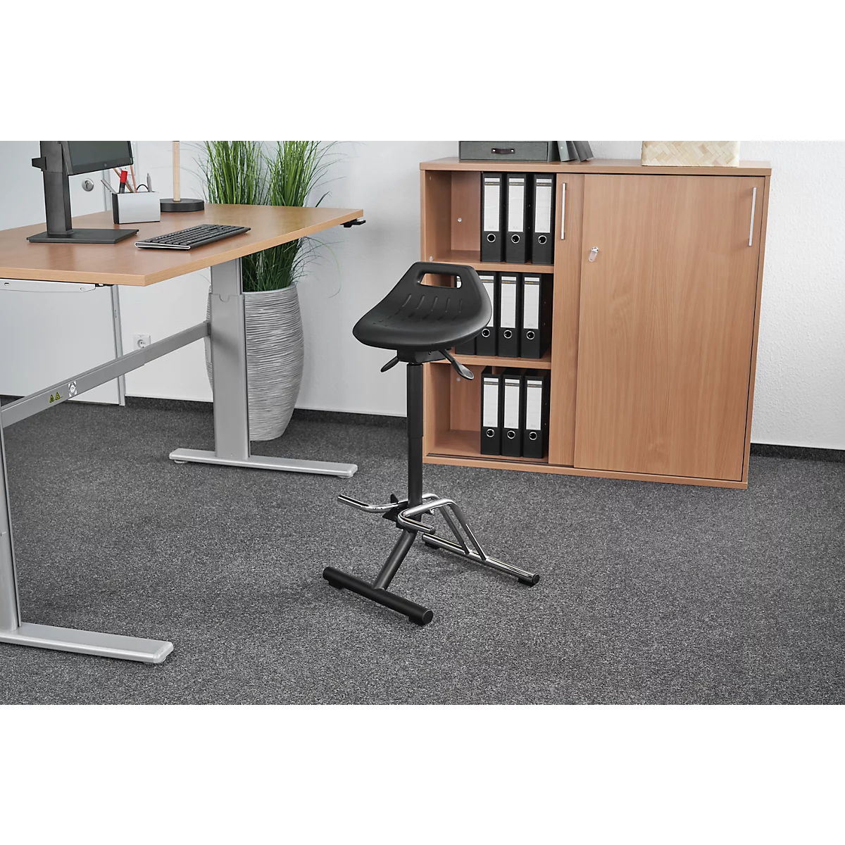 Silla de trabajo Bimos Asiento de pie 9456, negro