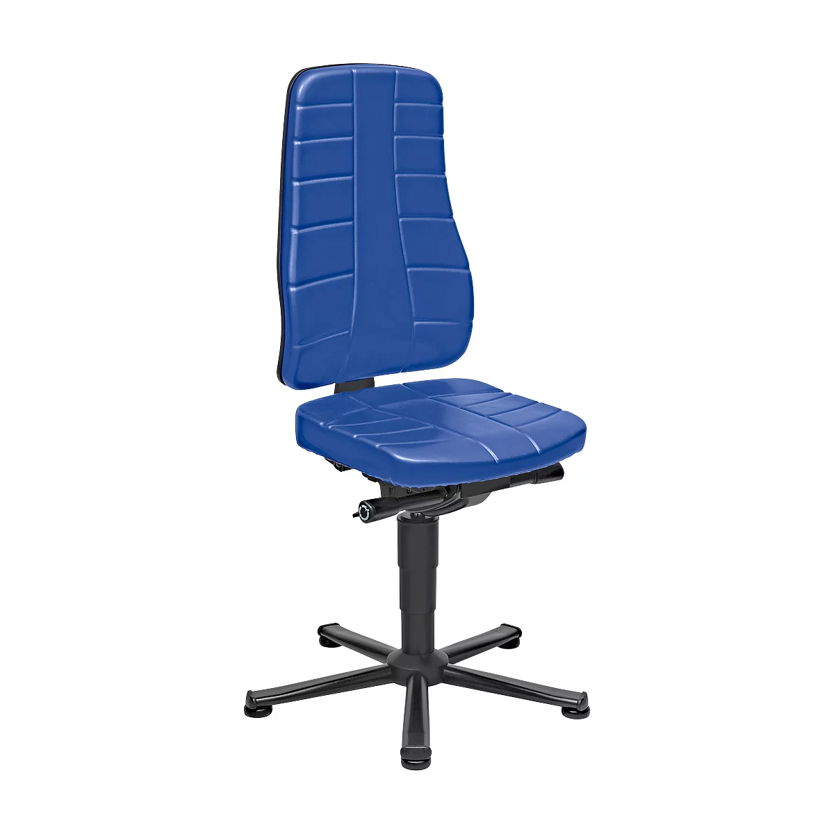 Silla giratoria All-In-One 9640, con deslizadores, acolchado de cuero sintético, azul