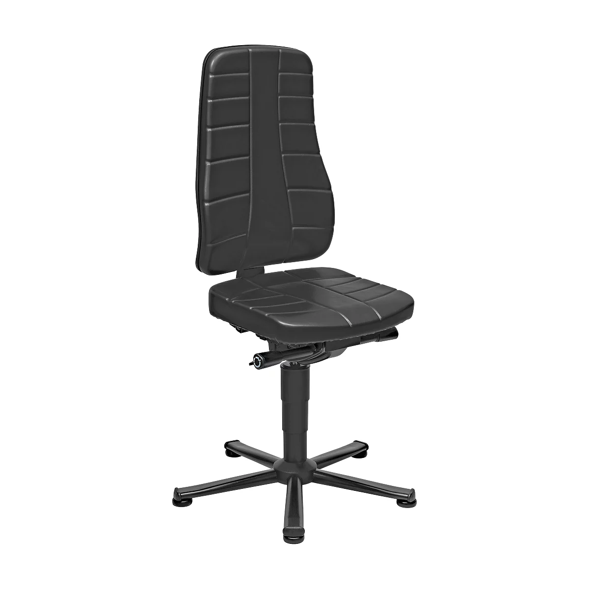 Silla giratoria All-In-One 9640, con deslizadores, acolchado de cuero sintético, negro