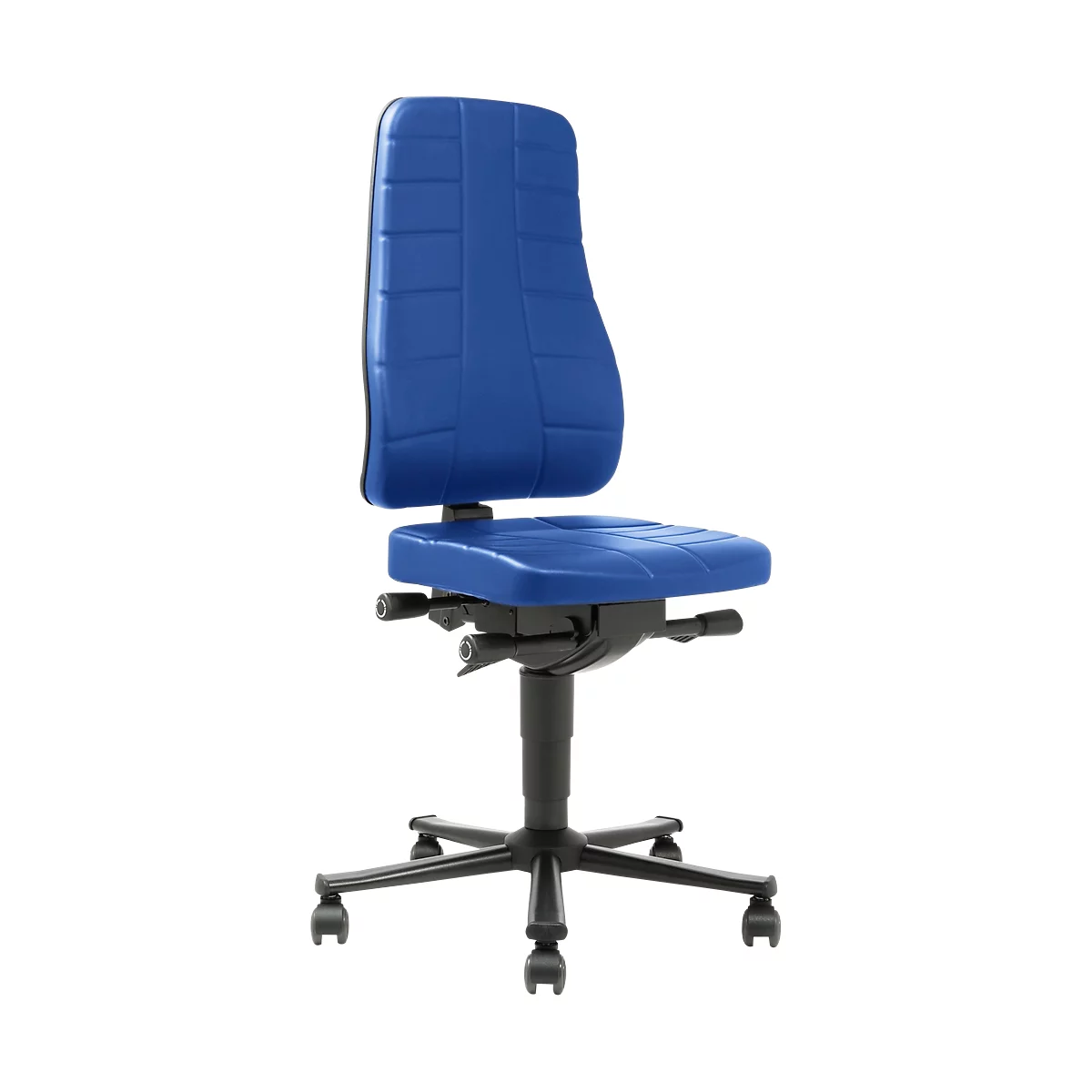 Silla giratoria All-In-One 9643, acolchado de cuero sintético, azul