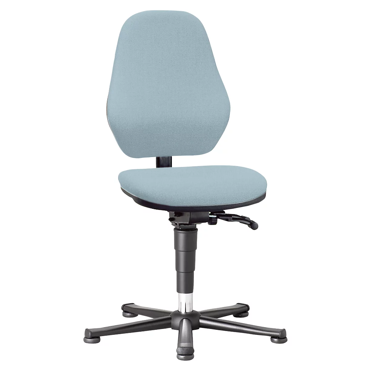 Silla giratoria de laboratorio Basic 9132, con deslizadores, tapizado tela, Duotec gris