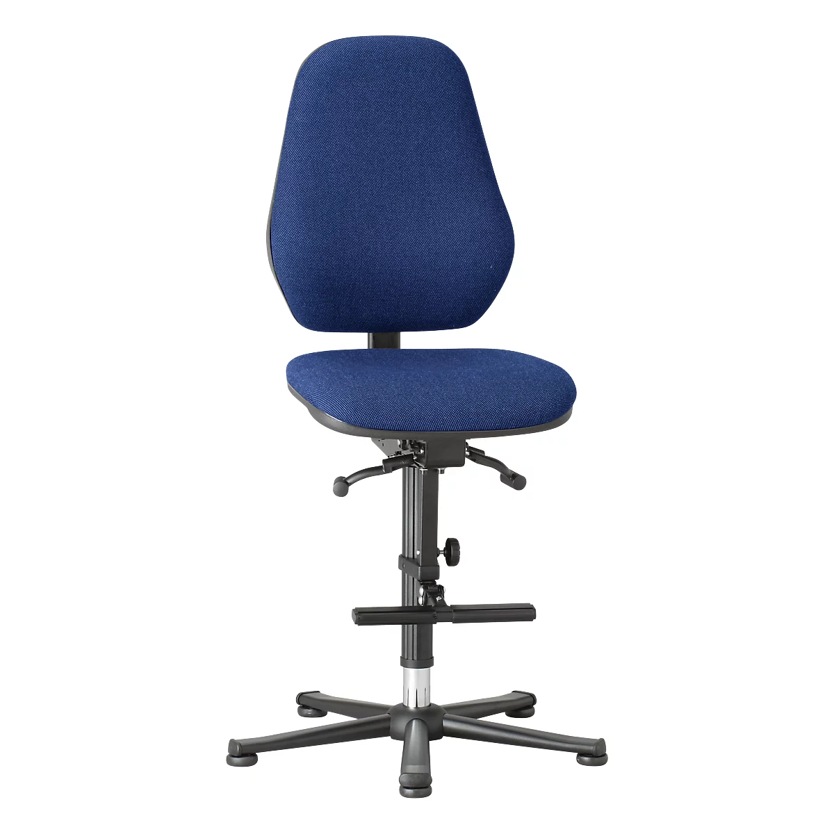 Silla giratoria de laboratorio LEANOS 9136, tapizado tela, Duotec azul