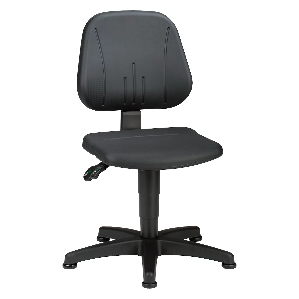 Silla giratoria de trabajo 9650, espuma integral, deslizadores, negro