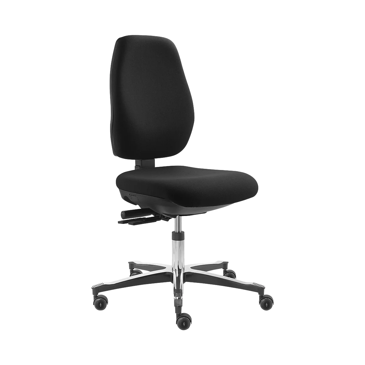 Silla giratoria de trabajo ESD Industry Tec classic IS 2087, sin reposabrazos, Syncro®-Tension, respaldo alto, negro