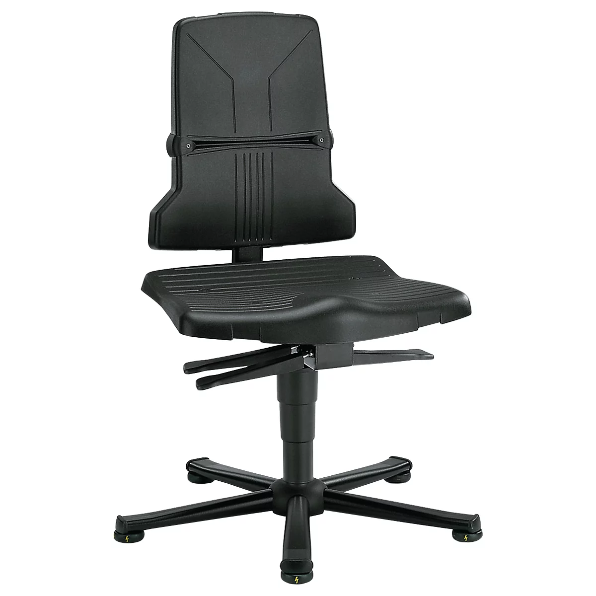 Silla giratoria de trabajo ESD Sintec, con deslizadores (sin elemento acolchado)