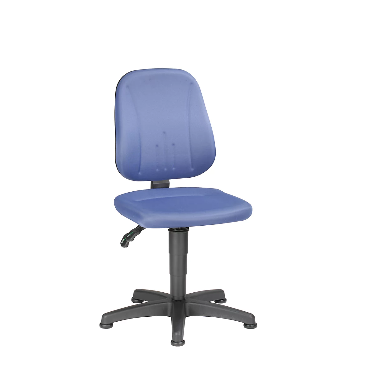 Silla giratoria de trabajo Unitec, tapizado tela, deslizadores, Visa azul medio