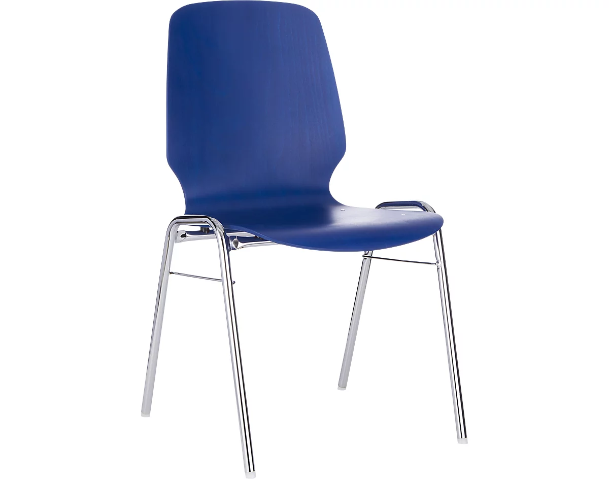Silla moldeada 710, asiento moldeado redondeado, azul