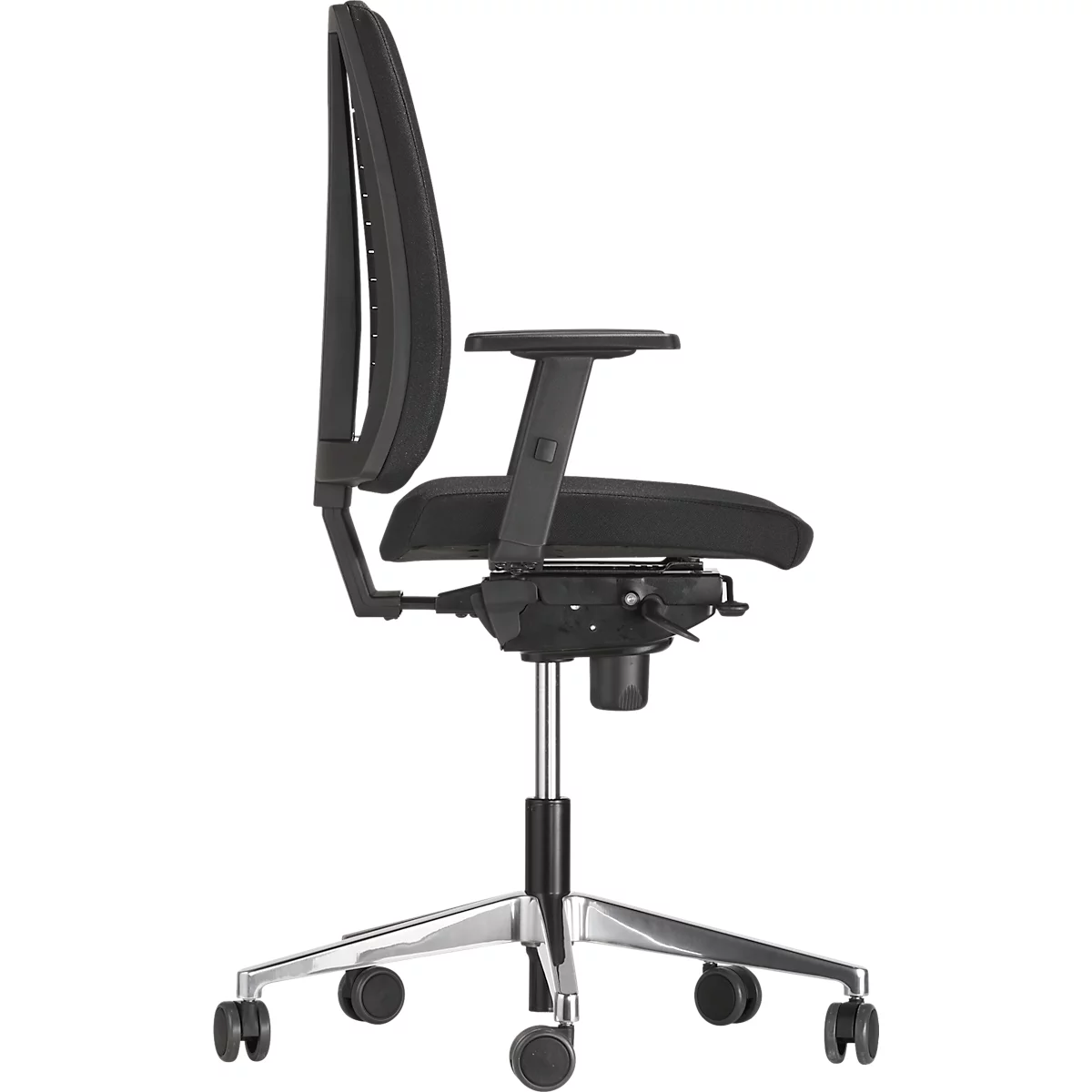 Silla NowyStyl Navigo bro, con reposabrazos, mecanismo síncrono, asiento contorneado, negro/plata