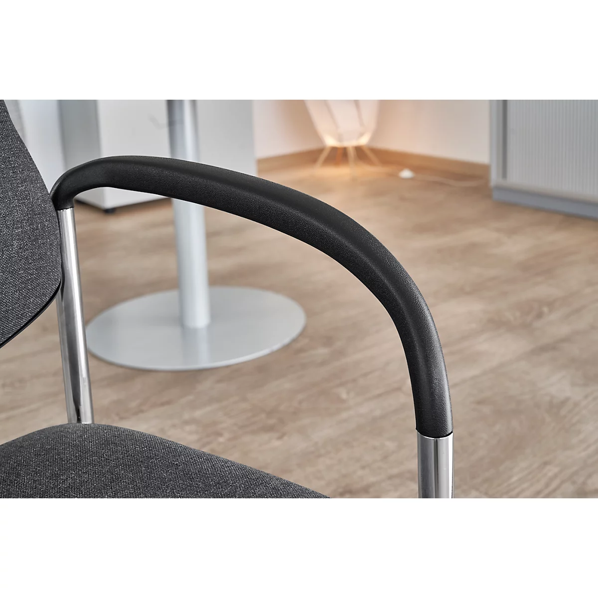 Silla para visitas Styl, antracita, cromado, apilable hasta 6 unidades