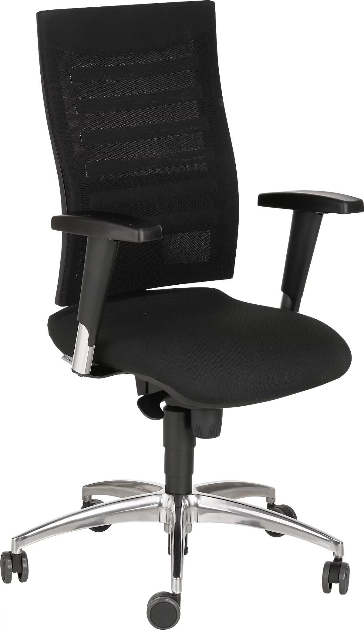 Silla Schäfer Shop Pure Bro SSI Proline S2, con reposabrazos, mecanismo síncrono puntual, asiento con disco intervertebral, negro/negro 