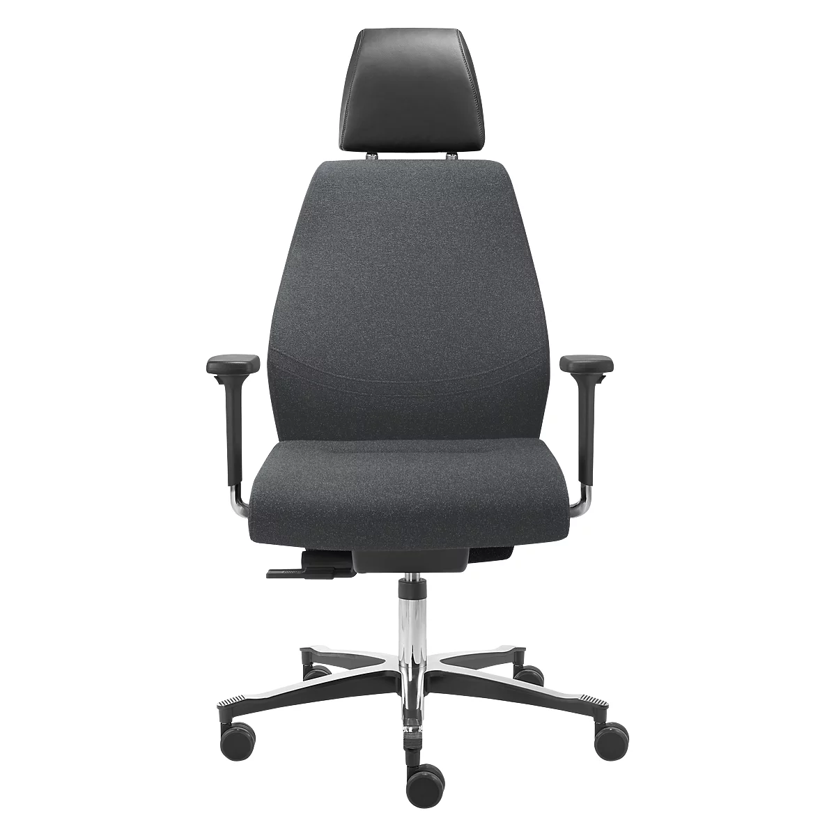 Sillón de dirección giratoria TEC 24/7 classic, Syncro®-Tension, con reposabrazos, respaldo acolchado, gris