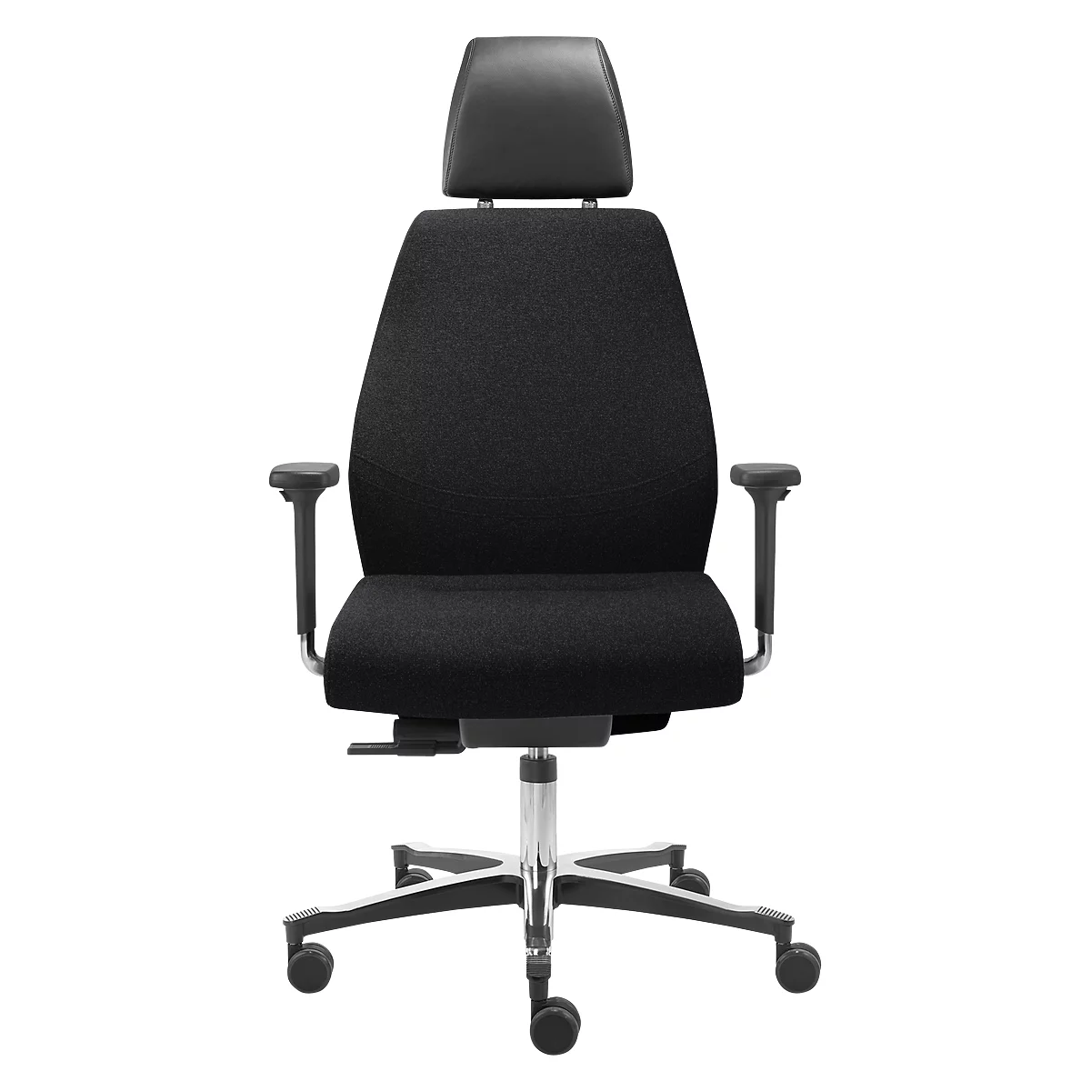 Sillón de dirección giratoria TEC 24/7 classic, Syncro®-Tension, con reposabrazos, respaldo acolchado, negro