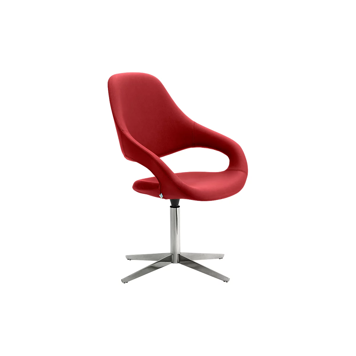 Sillón giratorio SAMBA, resiste hasta 200 kg de peso máximo, respaldo alto, rojo