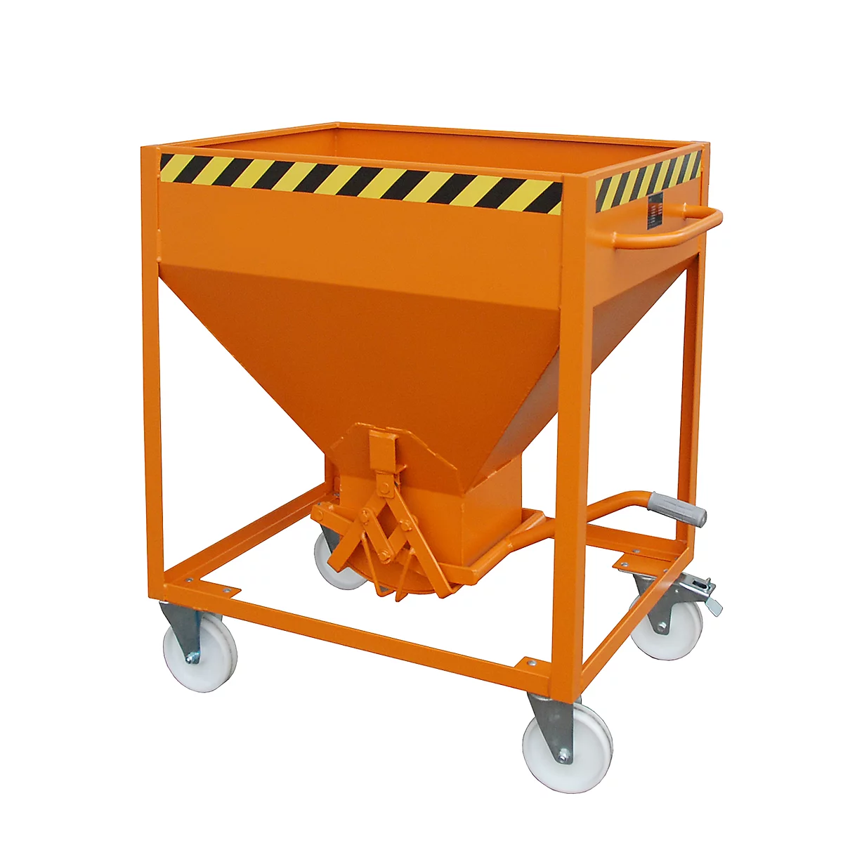 Silo tipo SR 375, ruedas, capacidad 375 l, naranja RAL 2000