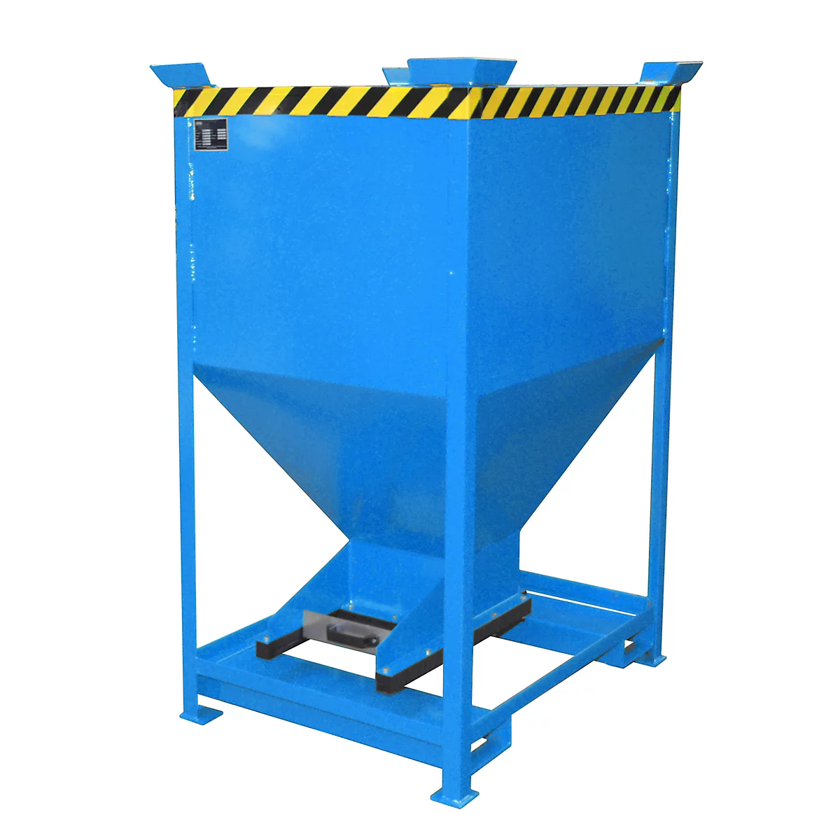 Silocontainer type SG-D 600, met insteekgaten voor hefwagen, gelakt, blauw