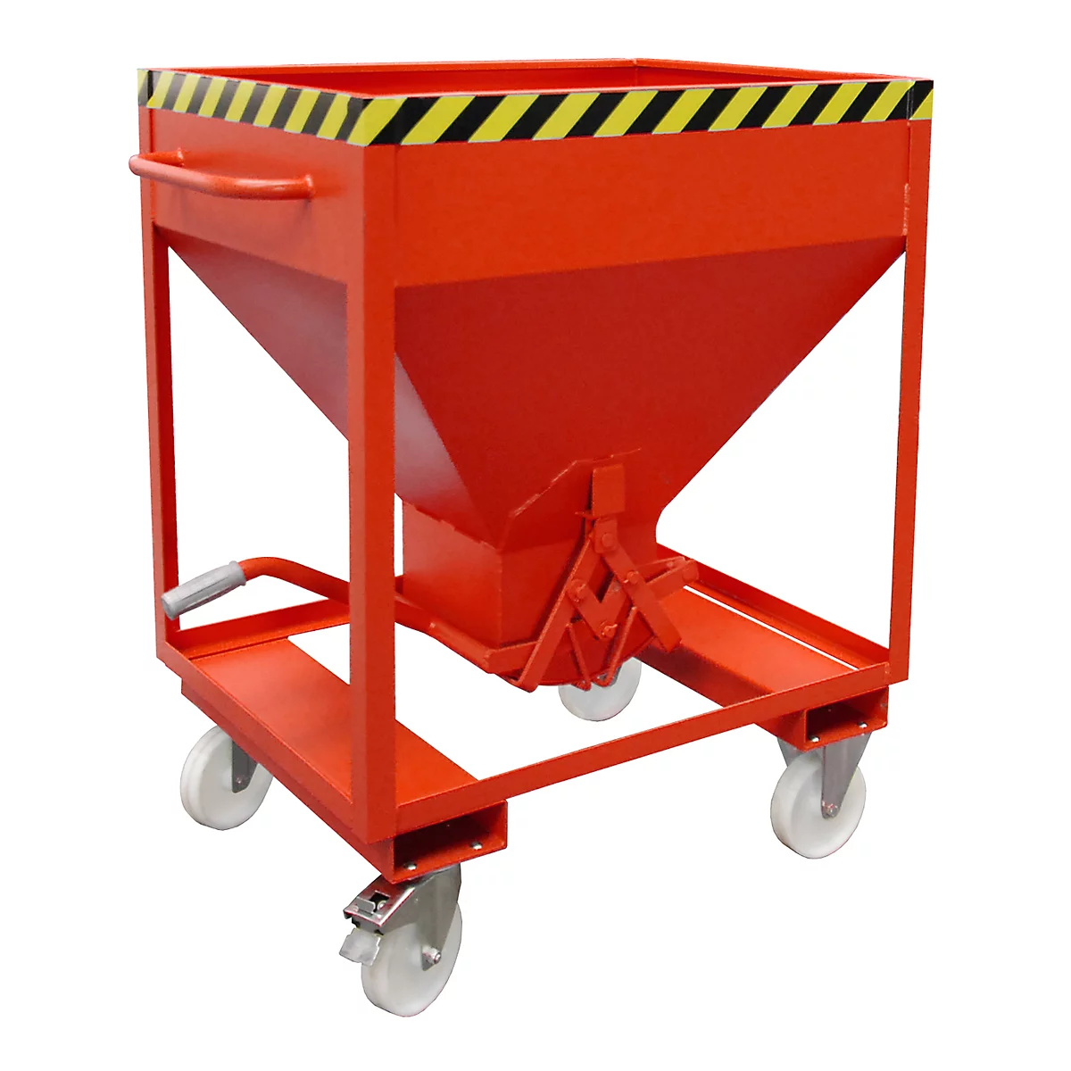 Silocontainer type SRE 375, schaarsluiting, inhoud 375 liter, gelakt, rood RAL 3000