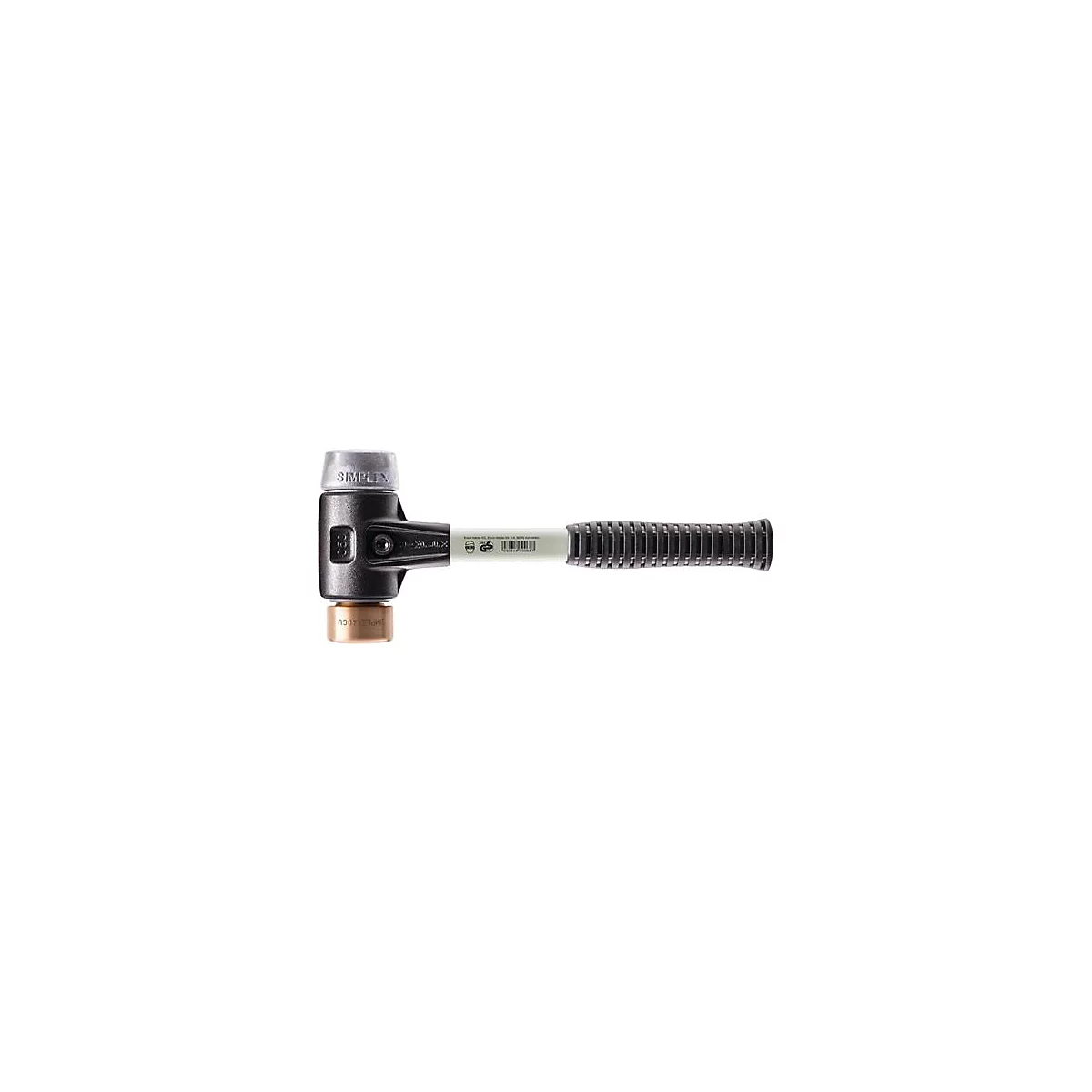 SIMPLEX hamer met zachte voorkant L.330mm kop-Ø 40mm hard glasvezel gegoten staal