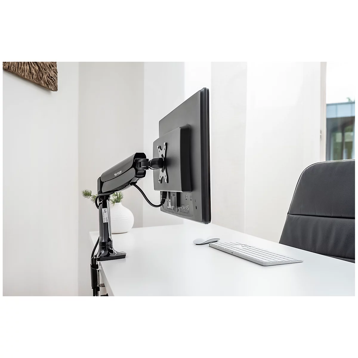 Single-Monitorarm Vantage Office, bis 27 Zoll, höhen-/tiefenverstellbar, Neigungsfunktion, VESA, schwarz