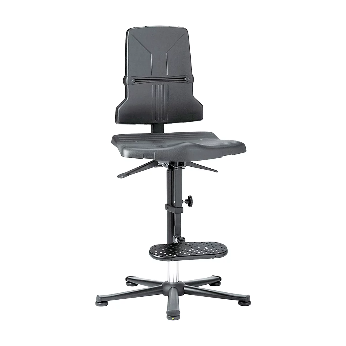 Sintec ESD-Arbeitsdrehstuhl mit Aufstiegshilfe, mit Gleiter (ohne Polsterelement)
