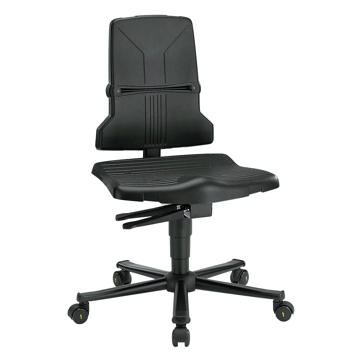 Sintec ESD-Arbeitsdrehstuhl, mit Rollen (ohne Polsterelement)
