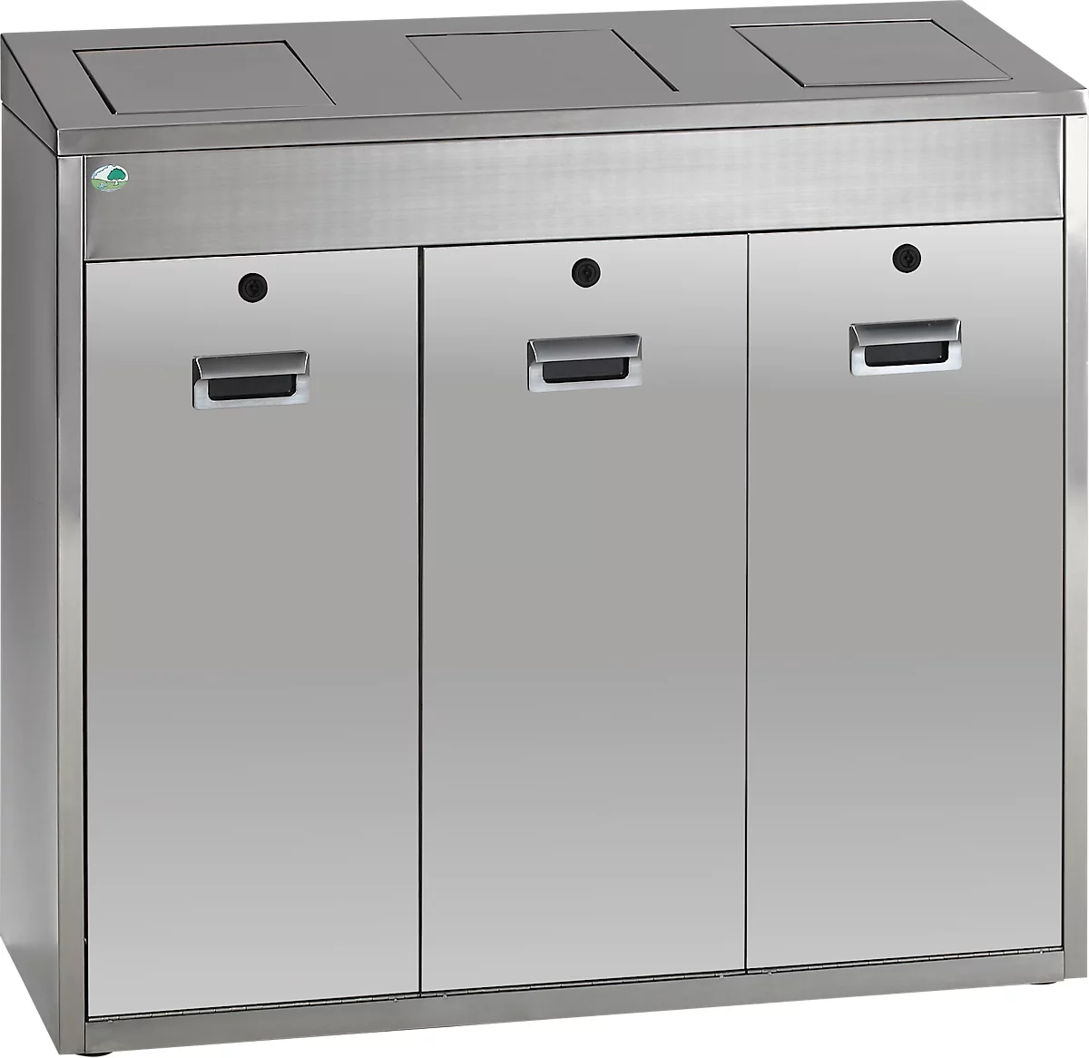 Sistema de clasificación de residuos reciclables VAR 3 x 48 l, acero inoxidable