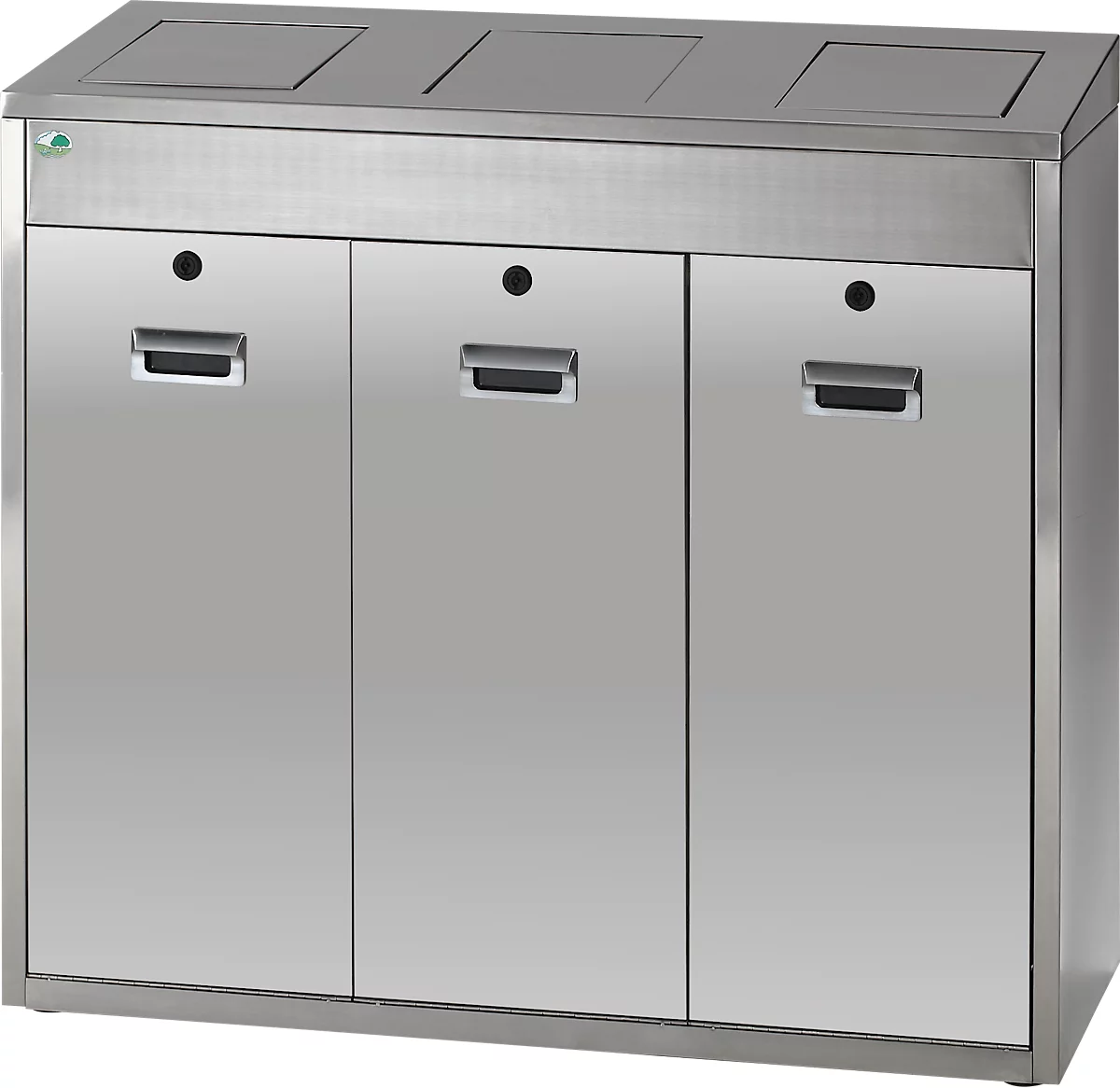 Sistema de clasificación de residuos reciclables VAR 3 x 48 l, acero inoxidable