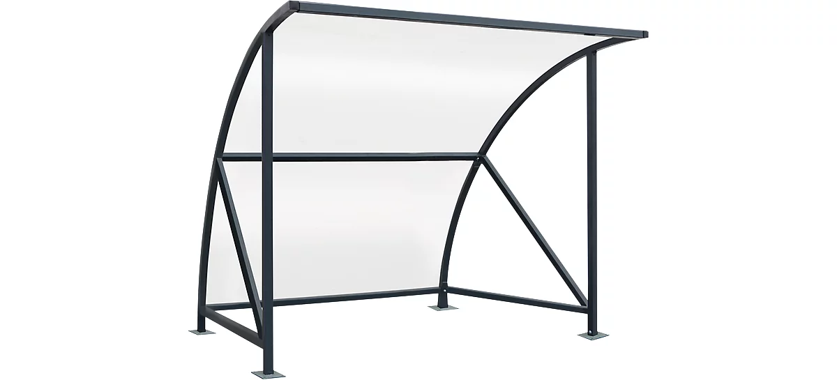 Sistema de cubierta para exteriores modelo Bamberg, transparente, W 2040 mm, gris antracita RAL 7016