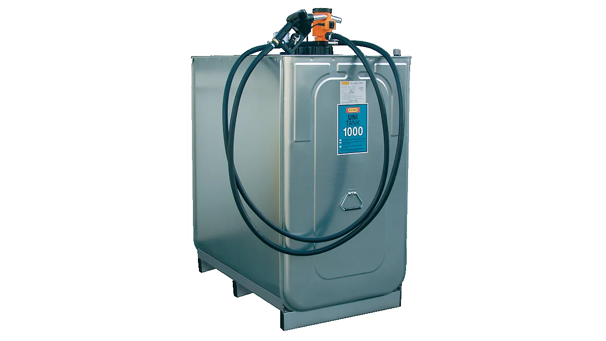 Sistema de depósito de gasóleo CEMO UNI-Tank, paquete de arranque, volumen de 1000 l, bomba eléctrica de 230 V, 30 l/min