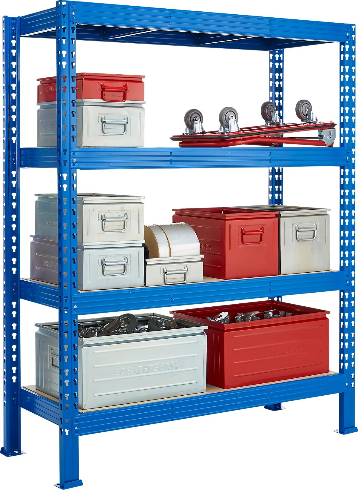 Sistema de estanterías de paleta ancha, sección básica, 4 estantes, W 1600 x D 600 x H 2000 mm